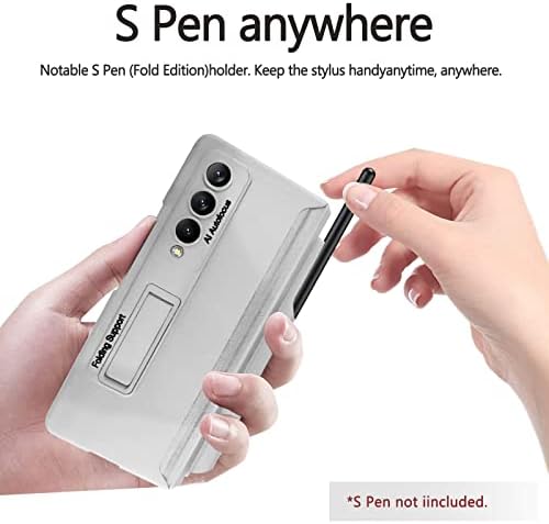 AIAABQ עבור סמסונג Z CLED 4 CASE, Galaxy Z Fold 4 Case [הגנה על צירים] עם מחזיק עט ומגן עמדת מסך מובנה מאיר